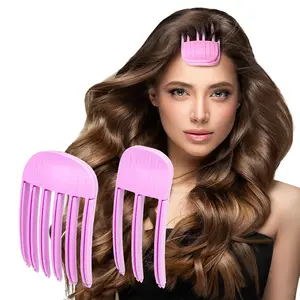 Wind Shaping Styling Comb for Fluffy Bangs Volumizing Hair Clips Easy High Crown Volume Tool for Women No Trace Root Lifting Clips Natural Look Pink 3 6 Tooth Comb