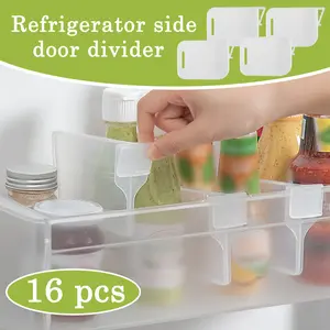 A practical organizer for 16-count refrigerator drawer separators, storage container separators, pantry rooms and shelf units