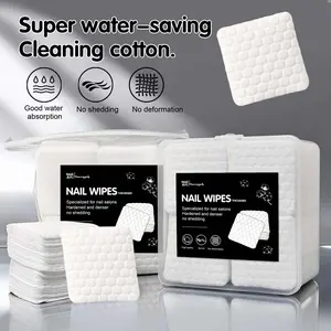 500PCS / 200pcs Lint Free Nail Wipes for Gel Nails, Super Absorbent Nail Prep Wipes, Wavy Nail Polish Remover Pads for Manicure Pedicure, Nail Art & Eyelash Extension Cleaning, Nail Salon Supplies
