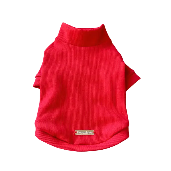 Red Ribbed Turtleneck