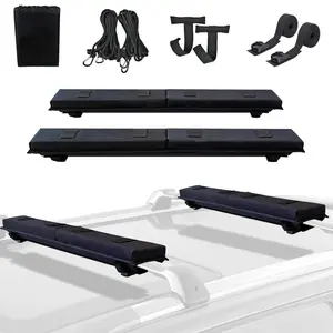 Universal Soft Roof Rack Pads for Cars - Heavy-Duty Tie Down Straps, Ropes, Hood Loops & Storage Bag - Roof Pads Luggage Carrier for Kayak, Vehicle Cargo Protection, Car Top Soft Rack