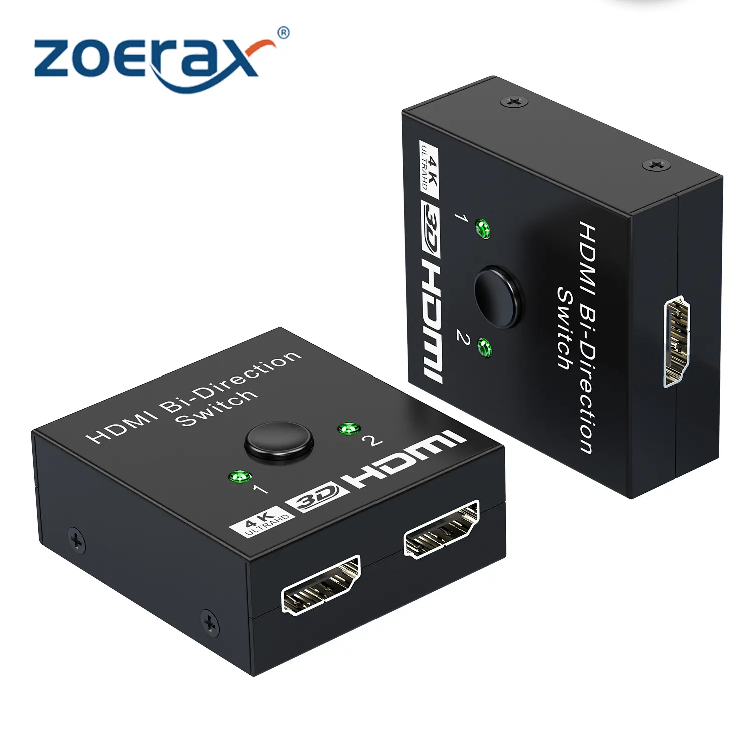 Zoerax HDMI Bi-Directional Switch 2 in 1 Out / 1 in 2 Out, 4K@30Hz 3D HD HDMI Splitter, Compatible with PS5/PS4, Xbox, TV Box, Laptop, Monitor