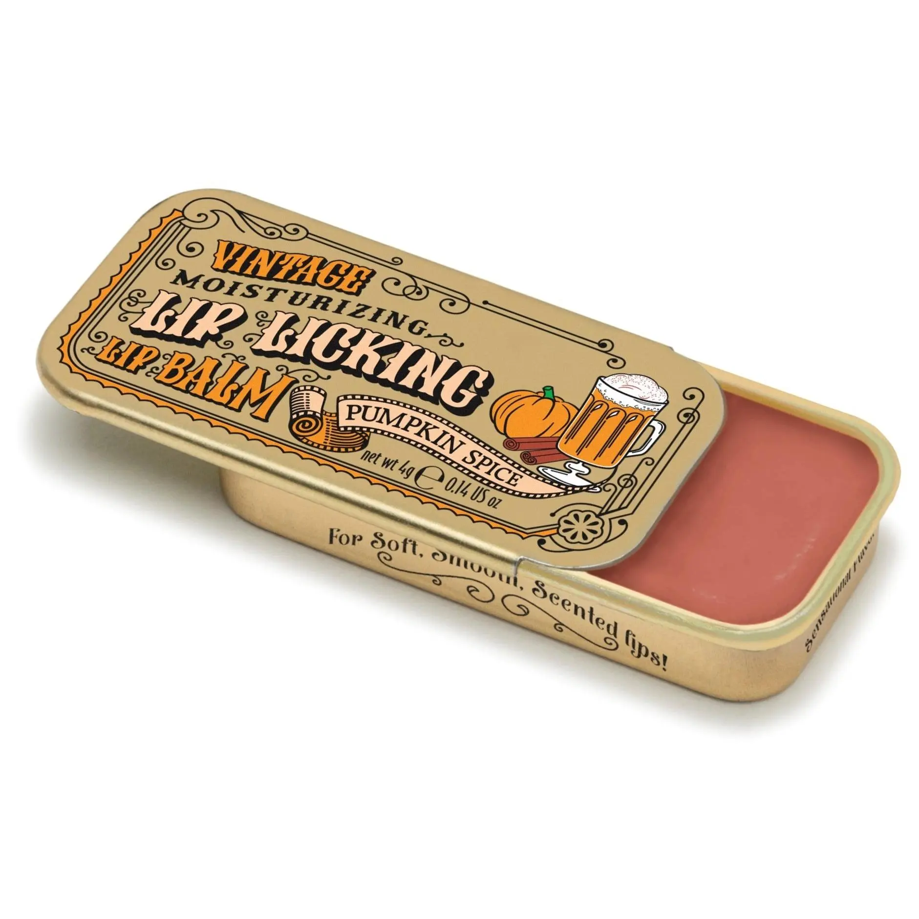 Tinte Cosmetics Scented Organic Pumpkin Spice Moisturizing Tinted Lip Balm - Shea-Infused, Smooth, Shine-Enhancing Silky Vintage Lip Care, Gluten-Free, with Cosmetic Lid, Moisturizing Lip Balm