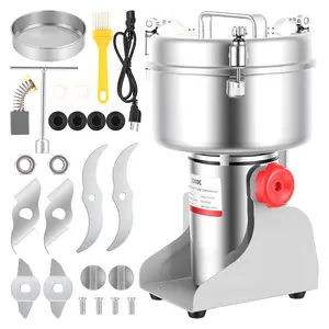 4100W Electric Grain Mill Grinder, 2000g Stainless Steel Pulverizer, 36000r/min High-Speed Grinding Machine for Wheat, Corn, Rice, Coffee Beans, Spices & Dried Herbs