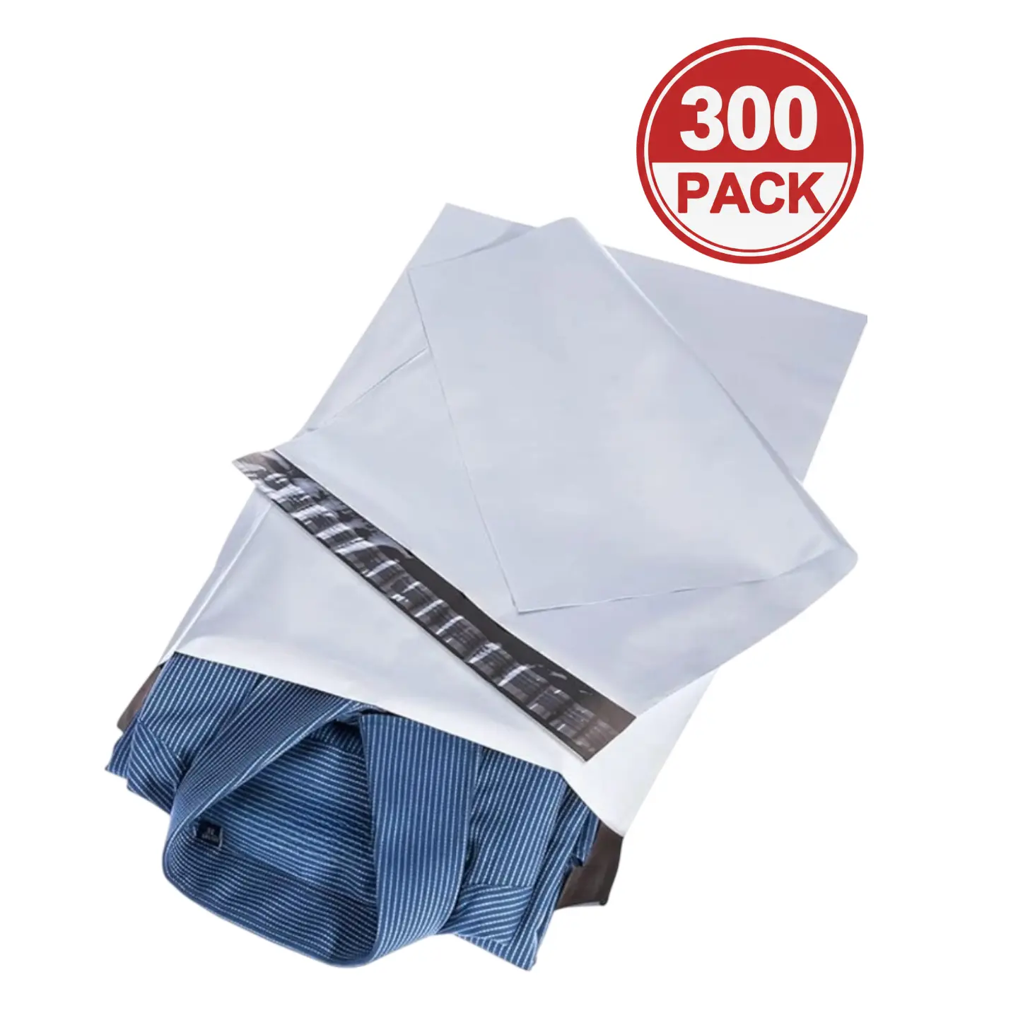 300 Pack Poly Mailers 19x24 Inch Bulk Shipping Bags for Backpack Clothes Shipping Premium Quality Strong Self Adhesive Shipping Envelopes for Small Business,Waterproof Packaging Mailers Poly Bags for Shipping Mailing Bags White
