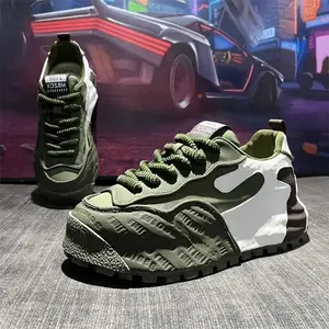 Fashion chunky sneakers — comfortable, versatile dad shoes with thick platforms for height boost; lace-up casual streetwear; all-season closed footwear trainers for running/training; athletic insoles for boys.