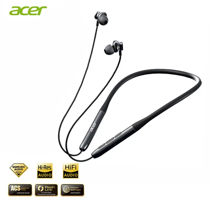 Acer OHR658 Neckband Wireless Earbuds In-Ear for Sports Running Cycling Fitness Dedicated Built-In HD Microphone Call Noise Reduction HIFI High-Definition Sound Quality Ultra-Long Standby Comfortable Wear Compatible with Smartphones Tablets And Lapt