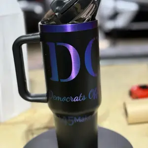 DOGE Themed 40 oz Tumbler Cups - Versatile Water Bottles for Beverages - Ideal for Drinking - Black Design with Purple Accents - Drinkware special gift accessories coffee cup Flasks Stainless Steel Straw Stylish Bottled Portable Cover Insulated