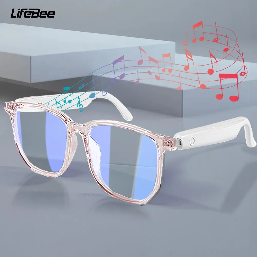 Smart Glasses, Anti-blue Light Smart Glasses, Wireless Voice Assistant Glasses, Bluetooth-compatible Smart Glasses for Men & Women