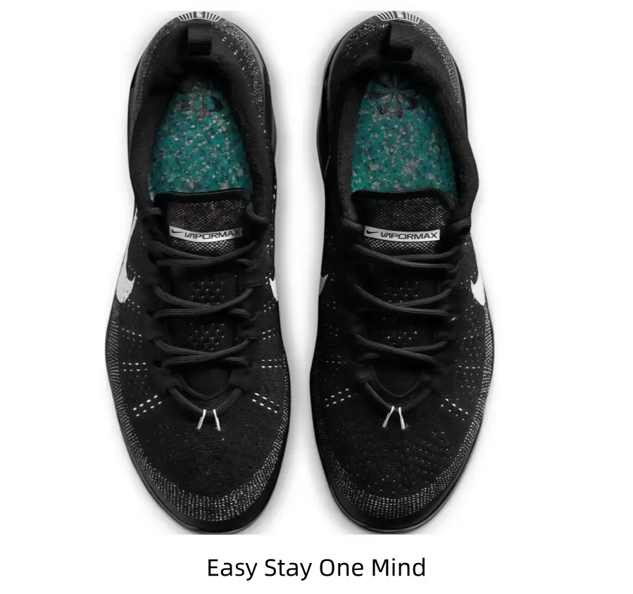 Unisex Black Speckled Flyknit Full Air Cushion Sneakers White Logo Contrast Breathable Lightweight Fashion Running Shoes For Daily Street Walking Outdoor Sports