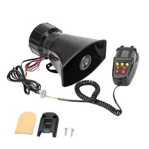 Car Horn 7 Tone Sound Mic PA Speaker Car System Emergency with Microphone Amplifier-Emergency Sound Electric Horn-12V