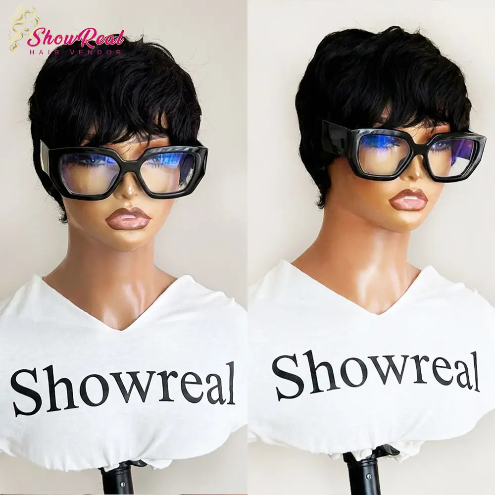 ShowRealHair Wig 036 Pixie Cut Wigs Human Hair Short Straight Wigs for Women Pixie Wigs Human Hair for Black Women Pickled Color Short Wig Pixie Cut Style Glueless Wig NYC SpringStatements #SummerVibes