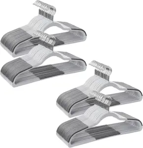Clothes Hangers, Pack of 100 Plastic Coat Hangers, Space-Saving, Light Gray and Dark Gray UCRP050G100