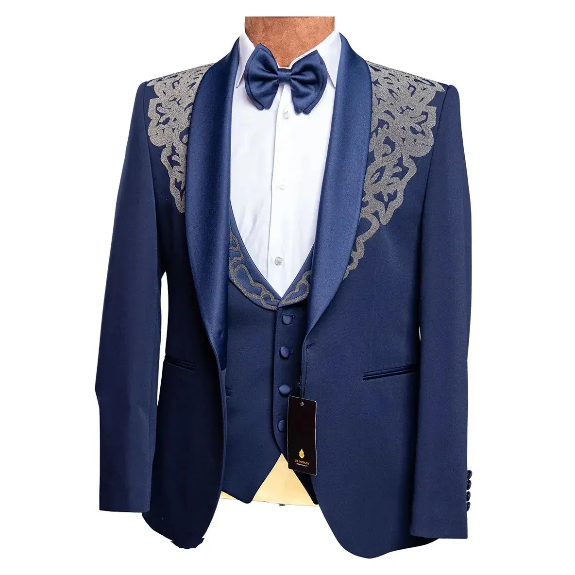t Suit with Embroidery Sale! JB Designs Men’s 3pcs Slim Fit Suit with Embroidery