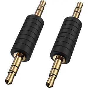 2 Pack 3.5mm 1/8 Stereo Jack to 3.5mm Audio Male to Male Adapter Connectors  Plated Compatible with for TaoTronics, Mpow BH129  Receiver
