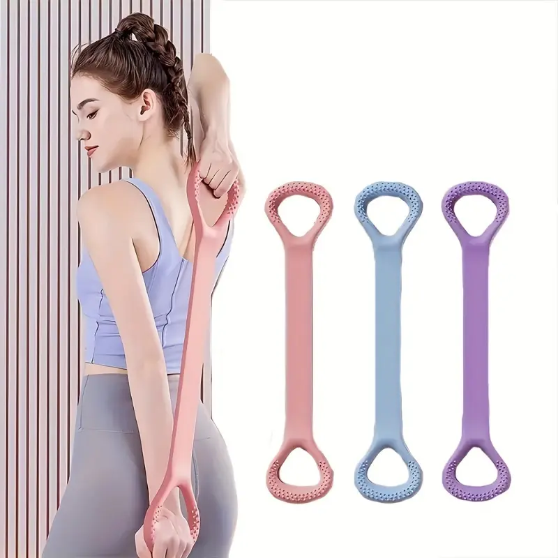 3pcs Silicone Universal Elastic Resistance Bands - Full Body Workout Yoga Stretch Straps for Shoulder, Back & Arm Stretching, Non-Slip Toning Bands for Home Fitness