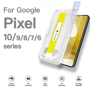 Tempered Glass Screen Protector for Google Pixel 6a 7 7a 8 8a 9 9a 10 Pro Xl, HD Clarity, Dust-Free Installation, Auto Alignment Kit Included