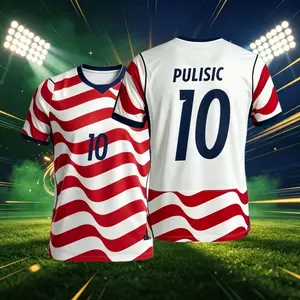 2026 United States NO.10 Pulisic Short Sleeve Soccer Jersey Fans Version Breathable