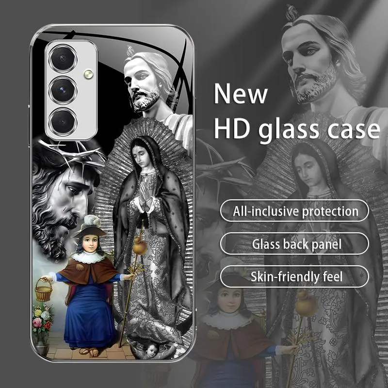Suitable for [Galaxy A54] Jesus New stylish high quality glass protective case affordable anti-drop anti-fingerprint-888