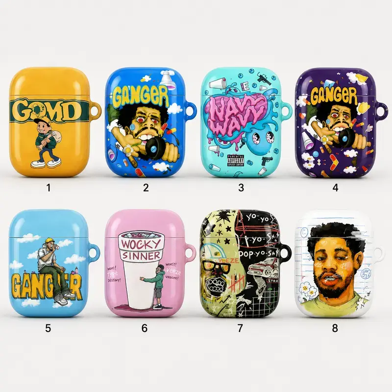 Street Hip Hop Earbuds Case, Rap Culture Inspired Protective Cover Compatible with AirPods 1, 2, 3, 4 & Pro 1, 2, 3, Music Lover Gift