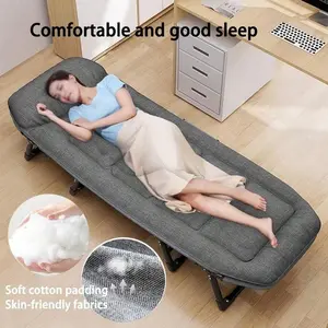 6-Speed Adjustable Sleeping Bed, Folding Camping Bed, Portable Folding Bed, Comfortable Mattress And Pillow, Breathable Fabric, Thick Steel Frame, Free Blanket And Eye Mask, Nap Nap Bed, Single Companion Bed, Suitable For Outdoor Office Home Use.