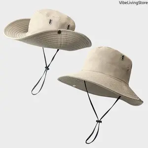 Summer Wide Brim Sun Hat for Men, UPF UV Protection Outdoor Bucket Hat, Breathable Lightweight Fisherman Cap for Hiking, Hunting & Beach Wear
