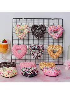 6Pcs 3D Heart-Shaped Donut Fridge Magnets, Craft Decoration, Table Centrepiece, Furniture Ornament, Photography Prop and Party Supplies