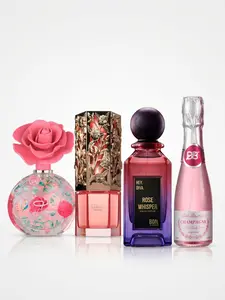 Mothers Day Bundle : Lattafa Layaan + Asdaaf Raneen + Bon by Oudware Rose Whisper + Bharara Champagne Pink | Eau de Parfum - 100ml (3.4) - Sweet, Fruity & Vanilla Notes