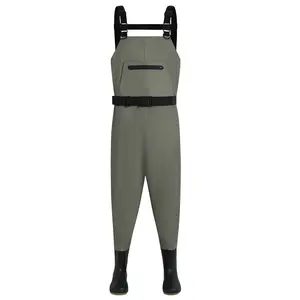 Retro  Chest Waders 700D nylon-PVC Waterproof PVC Rubber With Boots Fishing Hunting Agriculture Construction Bootfoot Insulated Neoprene Kids  Women's Tri Taupe