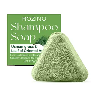 ROZINO Usman Grass & Leaf of Oriental Arborvitae Shampoo Soap Deep Cleansing for Scalp Hair Loss Organic Oil Control Solid Hair Growth Refreshing Hydrating Stocking Stuffers Women Gifts