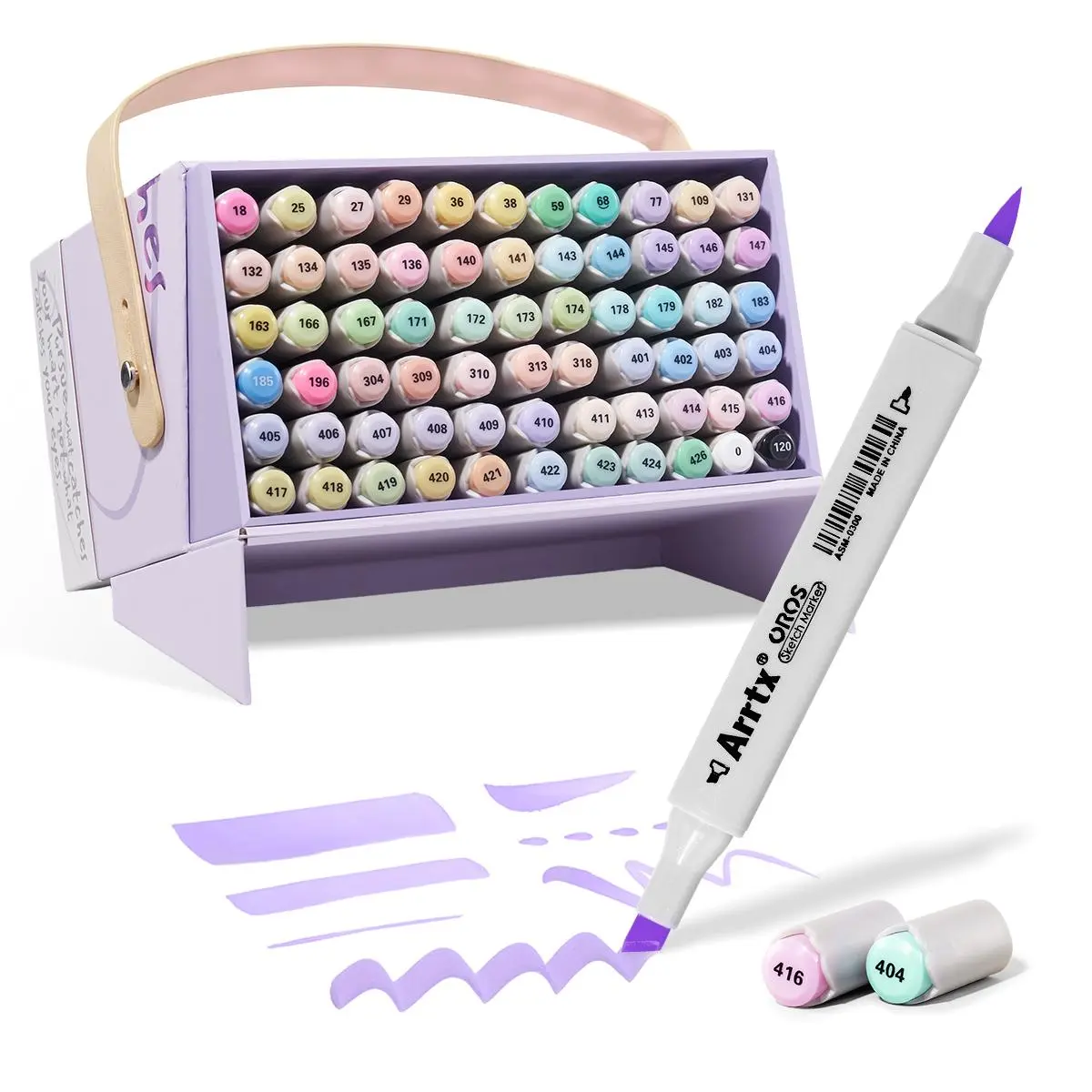 Arrtx pastel Markers Alcohol Oros 66colors, Brush & Chisel pastel Markers for Professional Color Correction & Layering, Calligraphy,Drawing,Gift Package,Brush Pens