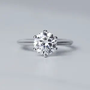 Round Solitaire Engagement Ring - Moissanite