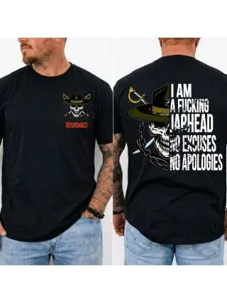 USMC Jarhead Skull T-Shirt – No Excuses No Apologies Vintage Marine Graphic Tee