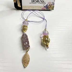 Beaded Bookmark - Unique Handmade Design with Beads Charms & Accents Perfect for Book Lovers Custom Fit for Spine Height