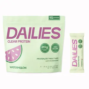 Dailies Clear Protein, Watermelon - 40% Daily Protein - 15 Stick Packs - 0g Sugar - 0g Lactose