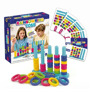 Color Stack Challenge Game, Fast-Paced Color Matching Puzzle Game with 2 Racks, 80 Rings, 50 Cards for Kids Teens Adults Family Game Night Gift by Sooshoom