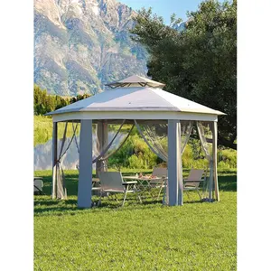 13×13 FT Pop Up Gazebo, Hexagonal Instant Outdoor Gazebo Tent with Mosquito Netting, 3 Adjustable Hights Patio Tent Canopy for Backyard, Garden