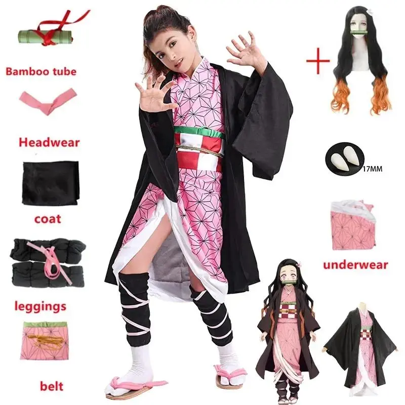 Costume de Cosplay Demon Slayer Kamado Nezuko, uniforme de fête de carnaval Anime japonais pour adultes, Costume d'halloween