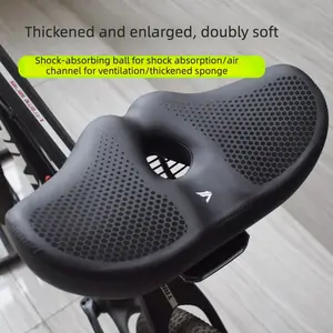 Enlarged Bicycle Seat Cushion Mountain Bike Shaped Saddle Thickened Waterproof Electric Bike Saddle Folding Bike Seat Cushion,Thickened, Ventilated & Ultra-Soft—No More Sore Buns Mid-Ride