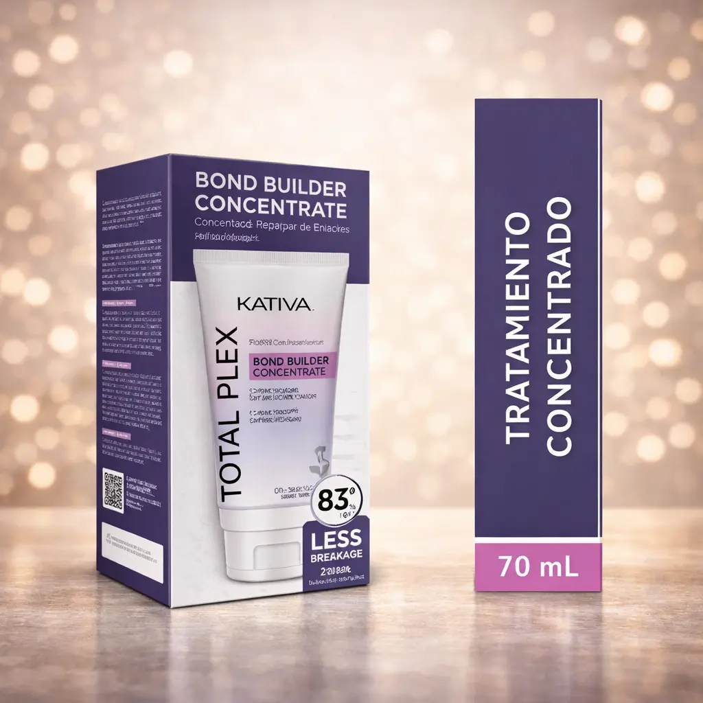 Kativa Total Plex Bond Builder, Deep Repair Treatment that Restores Damaged Hair and Mends Split Ends, with Organic Argan Oil, Salon-Grade Formaldehyde-Free Haircare, 70ml