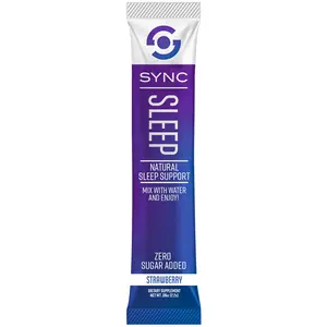 SYNC Sleep - 15 Pack, Natural Sleep Aid, No Sugar, Packed with Neuro-Calming Nutrients. Mix with Warm Water for a Delicious Bedtime Drink. Fall Asleep Faster and Stay Asleep Longer.