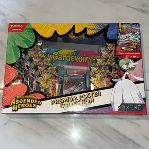 Pokemon Mega Gardevoir Premium Poster Collection Ascended Heroes 10 Booster Packs and Promo Card
