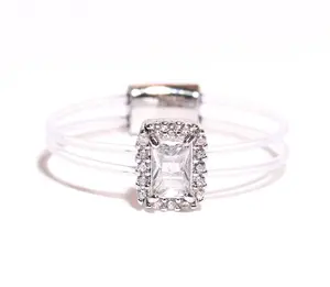 Emerald Cut Floating Ring