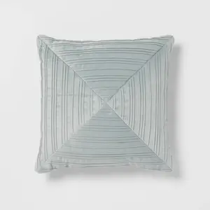 18"x18" Luxe Square Velvet Pleated Decorative Pillow Light Teal - Threshold