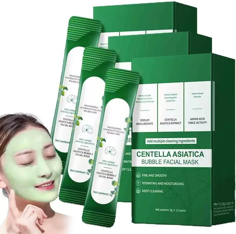 Centella Asiatica Bubble Mask | Deep Cleanse & Pore Refreshing,Deep Cleansing Bubble Mask for Glowy Skin Prep
