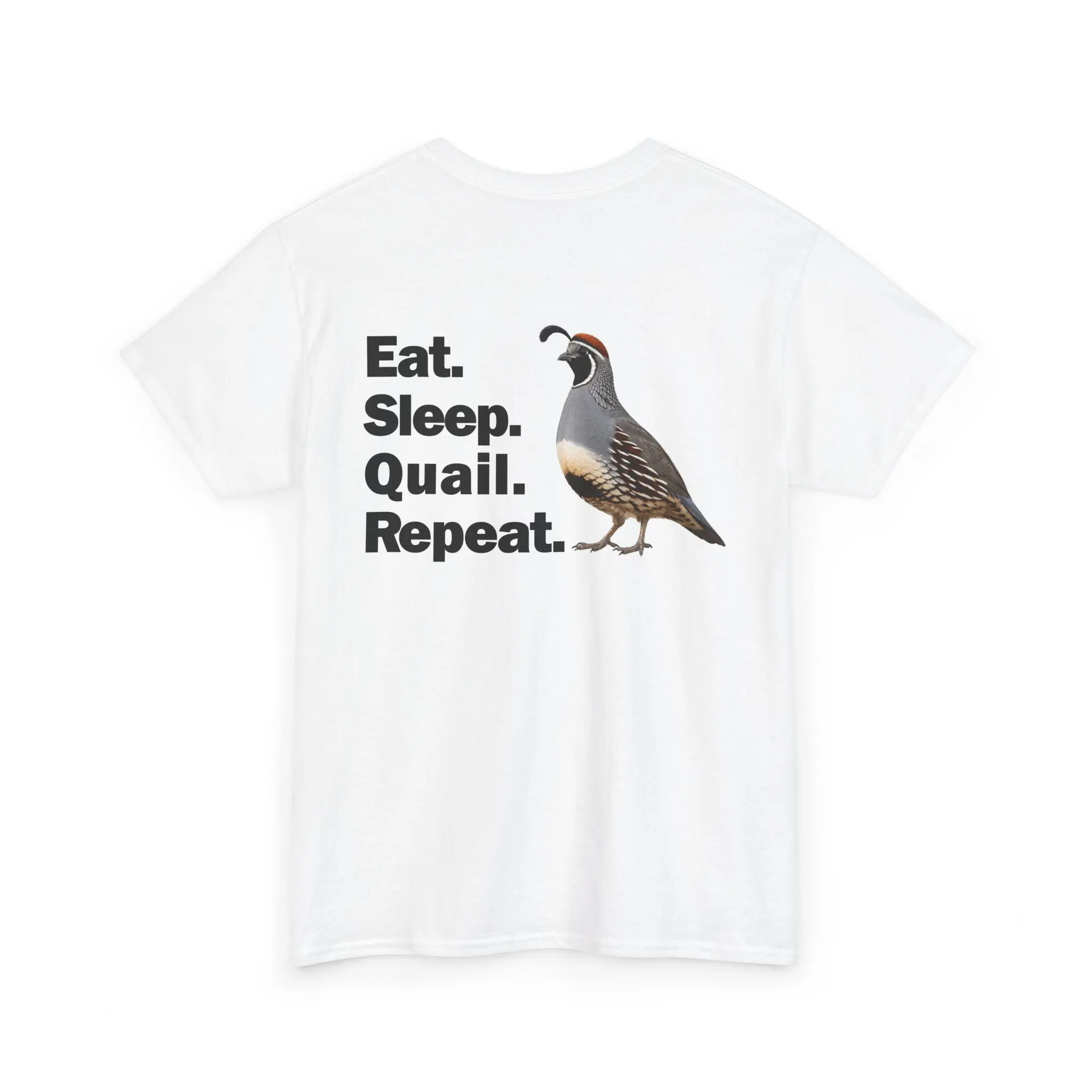 Eat. Sleep. Quai. Repeat | Gambel's quail graphic t-shirt