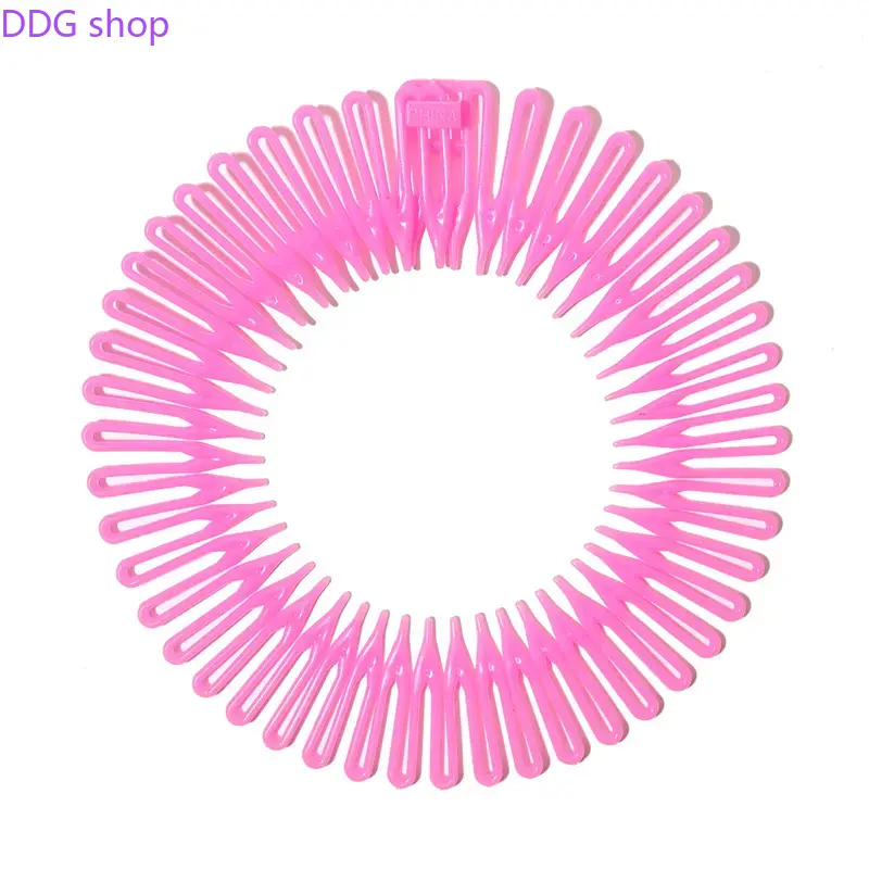 Women's Stylish New Arrival Solid-Color Plastic Spring Headband, Simple Elastic Comb-Style Hair Accessory for Sports & Outdoor Use