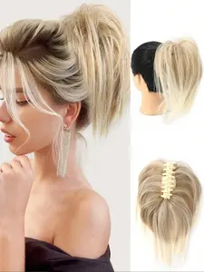 Claw Clip In Hair Extensions Messy Bun Hair Accessories Claw Clip Hair Bun Chignon Hair Bun Extensions Tousled Updo Hair Buns Claw Clip Ponytail Hairpieces Hair Scrunchie with Clip for Women Synthetic Soft Hairpieces