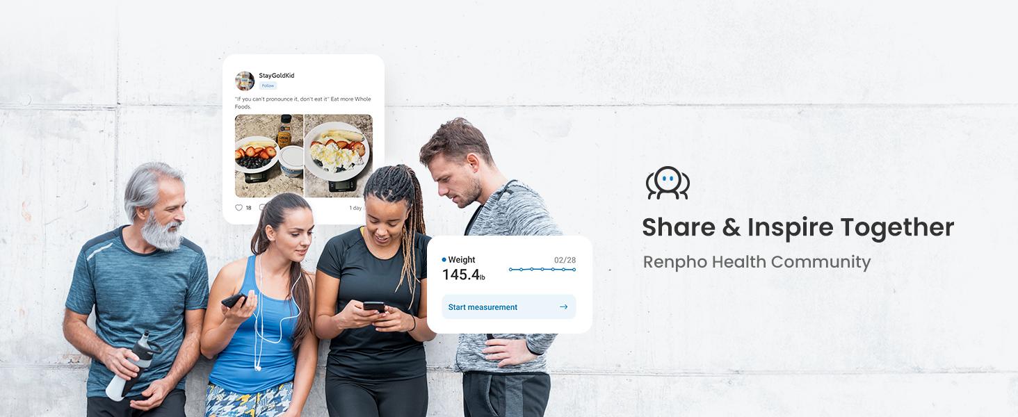RENPHO Health and Fitness Bundle Smart Scale and Smart Tape, Gym Gifts with Digital Bluetooth Scale with Tape Measure for Body Measuring, Monitor Health Analyzer for Weight Loss, Muscle Gain, Gift 400lbs, Inches/cm