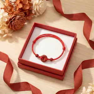 Lucky Red String Anklet – Handmade Adjustable Anklet with Ping An Buckle & Cinnabar Beads, Minimalist Elegant Foot Jewelry for Women, Protection & Good Luck Gift